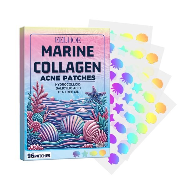 Marine Collage Nacne Patches, Facial Acne Cleanser Multi-Shape Portable Acne Patch