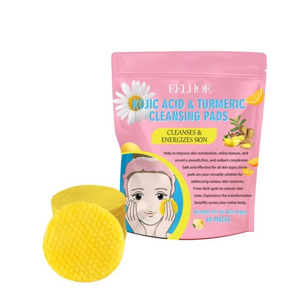 EELHOE Turmeric Acid Cleansing Pad Gently Cleanses Skin, Lightened Acne Face, Brightened Pores