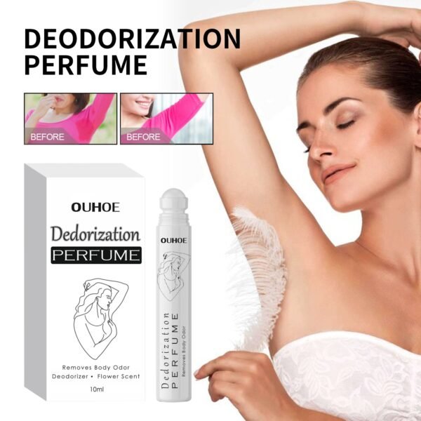 Deodorant Roll-On Perfume, Relives Underarm Body Odor Refreshing Anti-Perspirant Natural Fragrance Portable Perfume