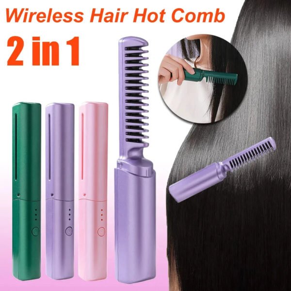 2-in-1 Wireless Hair Straightener