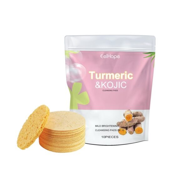 EelHope Turmeric & Kojic Cleansing Pads, Deep Clean Delicate Pores Reduce Acne Spots Facial Skin Brightening