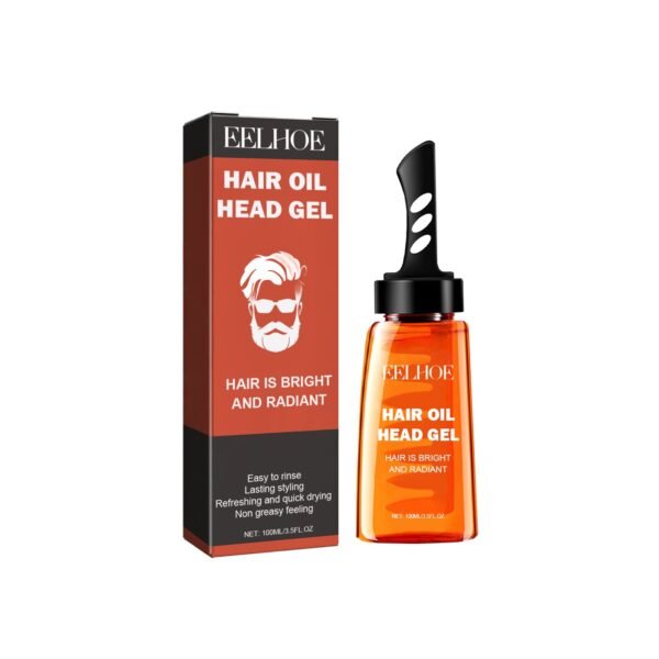 Hair Oil Head Gel, Easy To Rinse Long Lasting Setting Clear Refreshing Quick Dry No Greasy Styling Natural Hair Oil Comb