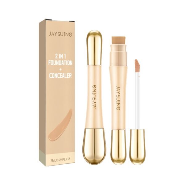 Jaysuing 2 In 1 Foundation + Concealer. Blemish Print Natural Concealer Long-Lasting Makeup Invisible Pore Concealer