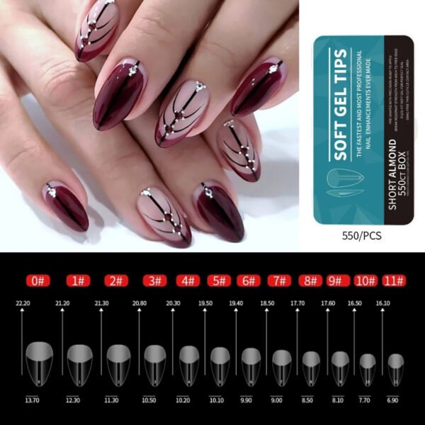 550Pcs Gel Nail Tips Set