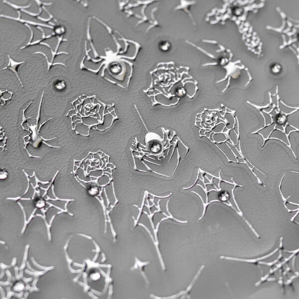 5D Spider Web Nail Sticker