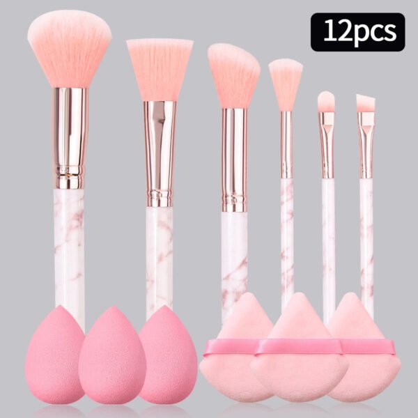 12PCS Pink Marble Beauty Set
