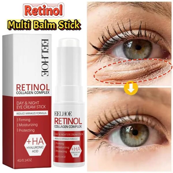 Retinol Eye Balm Stick. Reduce Wrinkles Eye Bag. Dark Circle and Eye Puffiness