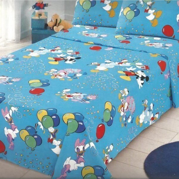 Kid's Single Bed Sheets Mickey Mouse 100% Cotton 160x260